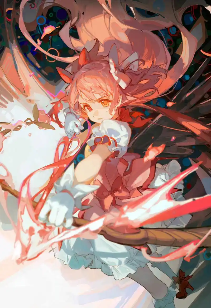 抖漫动漫 APP 粉发魔法少女插画
